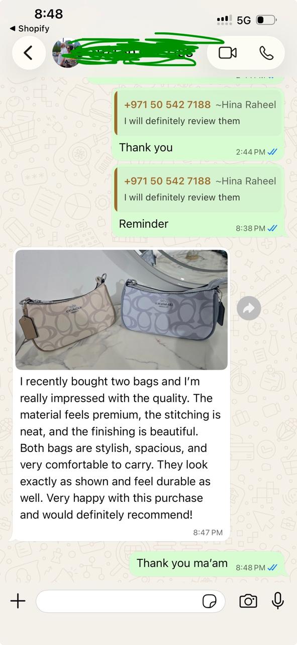 WhatsApp customer review