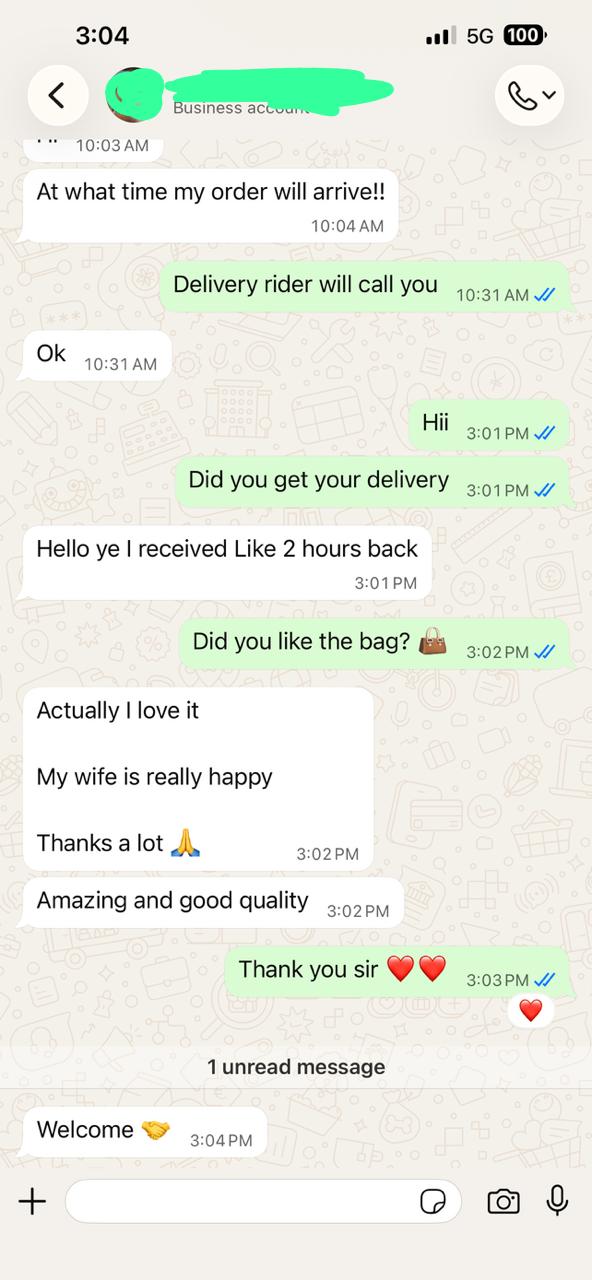 WhatsApp customer review