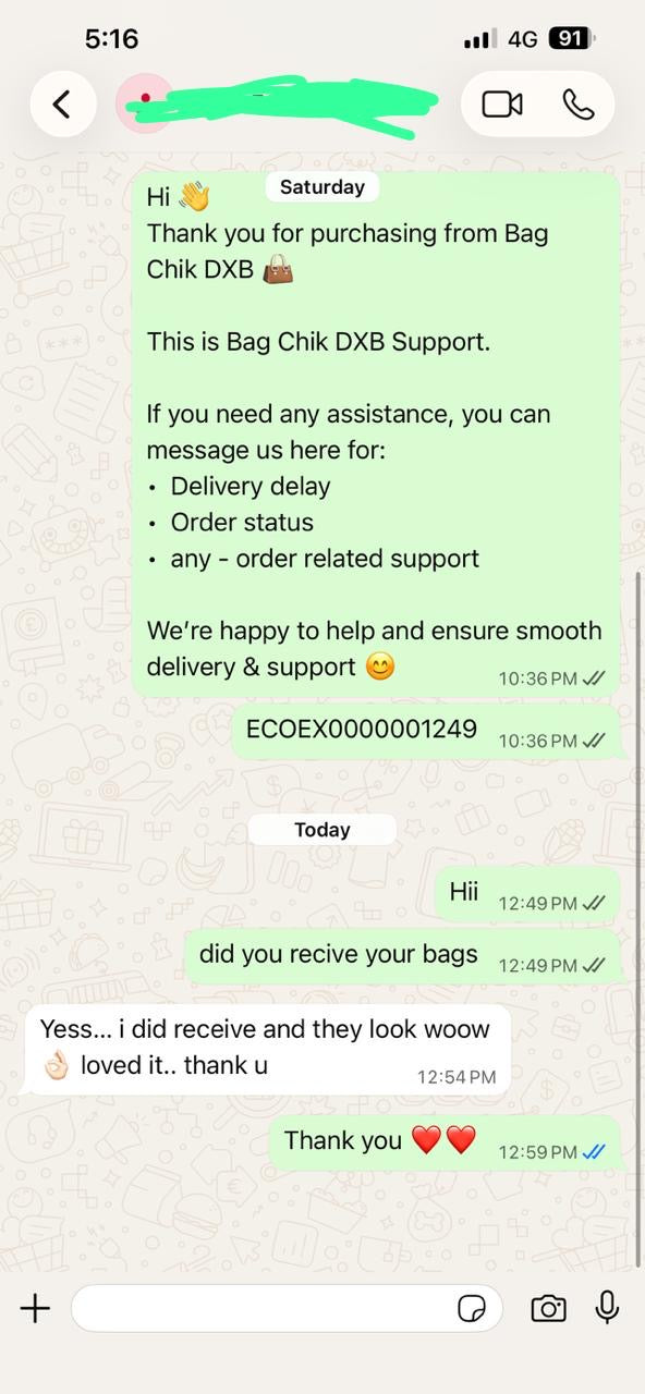 WhatsApp customer review