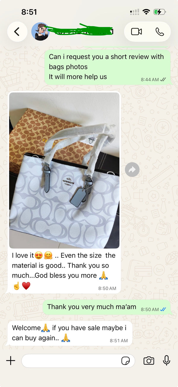 WhatsApp customer review
