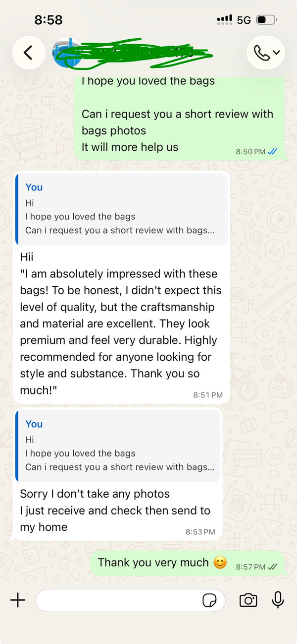 WhatsApp customer review