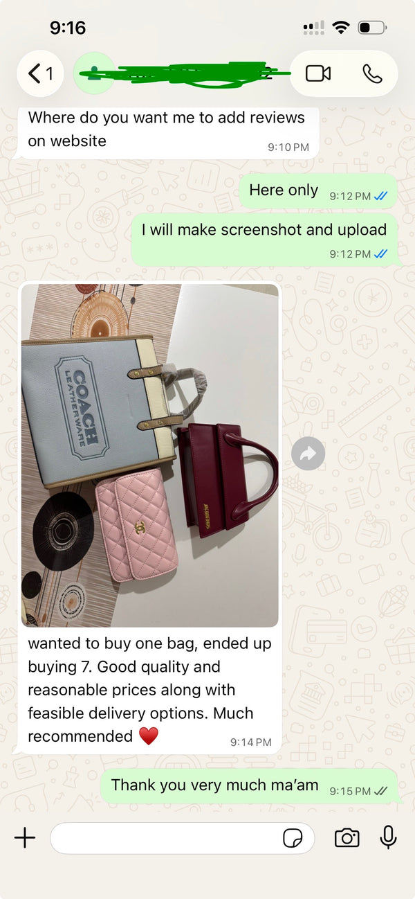 WhatsApp customer review