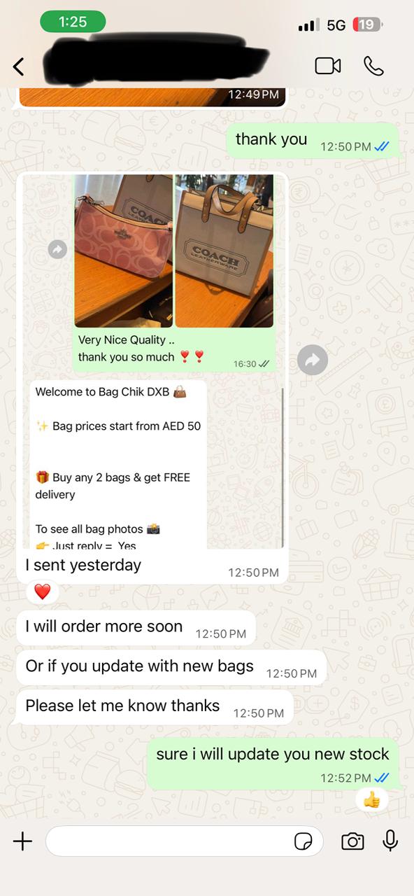 WhatsApp customer review