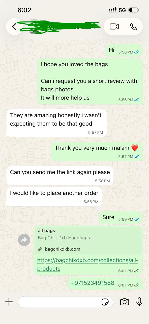WhatsApp customer review